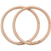 Stafil Set 2 Manici Rotondi per Borse in Rattan Naturale, Diametro 15 cm, per Uncinetto, Tessuto, Juta e Macramè