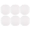Cofan Confezione da 6 tovagliette | Sottopiatti rotondi | Colore: beige, bianco o grigio | Diametro: 38 cm | Sottopentola con frange decorative (bianco)