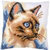 VERVACO Kit Cuscino Punto Croce Gatto siamese Set Ricamo Principianti Cuscini Gobelin Decorativi 40 x 40 cm Accessori Per Lavoretti Creativi DIY Casa Decor Hobby Adulti Cross Stitch