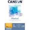 CANSON Montval, Carta per acquerelli, grana fine, 300 gsm, Foglio, 16 x 28,4 cm, Bianco naturale
