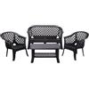 ipae progarden IPAE-PROGARDEN Set da Giardino 2 sedie 1 panchina 1 tavolino Senza Cuscino Antracite - Modello Veranda