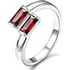 Bestyle Anello Donna Regolabile con Pietre Portafortuna Rettangolare | Anello Donna Aperto con Pietre 12 Mesi Colore Argento/Oro con Zirconia Cubica Regalo per Donna Fidanzamento Anniversario