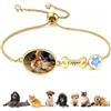 Apeso Bracciale memoriale per animali domestici personalizzato con foto e nome | Bracciale personalizzato con fiore e foto, cane gatto immagine braccialetti, regali di perdita di animali domestici