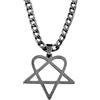 Generico Collana con pendente a stella Goth Heartagram per donne uomini Black Rock Music Band HIM fan Catena hip hop