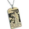 WORLD WIDE GEMS Collana con ciondolo a forma rettangolare raffigurante la carta dei tarocchi L'Eremita, realizzata in argento sterling 925 con placcatura in oro e catena a maglia fine da 45 cm (18) |WW_EMBO_00352