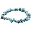 VLNET ® | Bracciale elastico con pietra naturale Larimar | Proprietà: calmare l'emicrania e i dolori articolari, antistress | tg unica misura regolabile | unisex