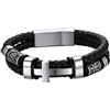 ChainsHouse Bracciale Uomo in Pelle Impermeabile Stile Vichingo con Croce | Chiusura Magnetica, Gioielli Amuleto con Crocifisso Nodo Celtico e Bussola in Acciaio Inossidabile, Lunghezza 19/21/23CM