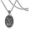 WESTMIAJW Collana da uomo con ciondolo a forma di San Michele, Cristoforo Giorgio Benedetto, in acciaio inox, argento, con ciondolo a forma di Vergine Maria, gioiello per uomo e