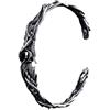 LIUYUYOUGO Bracciali Argento Donna Bracciale Placcato Argento Per Donna Bracciale Rigido Con Polsino Ad Ala Anticato Bracciale Rigido Regolabile Aperto In Argento Braccialetti Punk Gotici Neri Con I