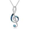 HUKKUN Collana da donna in argento 925 con ciondolo chiave di pavimento/violino/lacrosse da tennis collana musicale gioielli regali sportivi 45 cm, argento sterling senza gemma