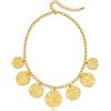 LILIE&WHITE Collana dorata da donna vintage con ciondolo a moneta, gioiello fatto a mano, non stinge, accessorio alla moda per tutti i giorni e occasioni speciali
