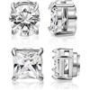Xinjieda Set di orecchini magnetici a clip con design magnetico non forato finto orecchino a perno in acciaio inossidabile orecchini da uomo con diamante zirconia cubica orecchini magnetici regalo