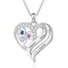 Amsgedhie Collana Cuore Personalizzata con Nome per Donna Collana Inciso con Nome Pietra Portafortuna per Mamma, Nonna Regalo Natale e Festa della mamma