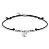 MARLU' Marlù Bracciale Donna con Pendente Stella, Zircone Nero, Cordino, Modello 18BR217-N