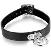 Flongo Stile Punk/Rock Collana Collare in Pelle per Uomo Donna, Forma Anello