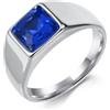 Grewod Anello Uomo Acciaio Inossidabile Pietra di Vetro Misura 17-27, 10mm, Anello Fedine
