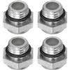 QUARKZMAN 4Pz Vetro Spia Olio Compressore Aria 12 x 1.5mm Filettatura Maschio Indicatore Plastica Livello Vista Liquido Lega Alluminio Testa Esagonale Finestra con O-Ring Raccordi, Argento