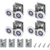QUARKZMAN 4 Pezzi Rullini Per Porte Doccia 25mm Acciaio Inox 304 Argento | Ruote Per Porte Doccia Scorrevoli, Con Blocco Antiurto E Viti, Per Porte In Vetro, 6mm