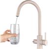BuntHaus Rubinetto per Lavello da Cucina a 3 Vie BuntHaus, Acciaio Inox, Avena | Miscelatore per Sistemi a Osmosi Inversa, 3 in 1 con Doppia Leva per Acqua Potabile, Calda e Fredda, Girevole a 360°