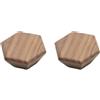 HDJNal 2 pomelli esagonali per cassetti, in legno di noce, 40 mm, con viti, in legno naturale, maniglie per mobili, armadi, armadi e cassetti