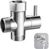 wuliwenwen Valvola deviatrice a 3 vie per doccia, adattatore per collegamento dell'acqua G1/2, in ottone con finitura cromata, facile da installare, ideale per bagno e cucina