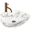 Rea - Lavabo a gettone Isla Aiax bianco, effetto pietra - 49 x 37 x 14 cm