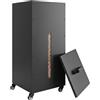 Outsunny Porta Pellet da Interno con Ruote da 45 kg in Acciaio, Nero | Contenitore Pellet da Interno, con Coperchio, Finestra di Controllo e Setaccio con Manico
