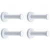 NELXULAS Gancio da parete classico in acciaio inox bianco, super resistente, gancio appendiabiti da parete, ganci per asciugamani da bagno (10,2 cm, 4 pezzi)
