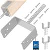 KOTARBAU® 2 pz Supporto per Pali - Acciaio Zincato - 141 mm - Argento - Staffe per Pali in Legno - Staffa Portapalo - con Ancoraggio per Calcestruzzo - Porta Palo Recinzione