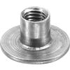 sourcing map Dadi a T M5, 50 dadi a T in acciaio al carbonio, base rotonda, dadi a saldare, altezza 8 mm, foro passante per flangia, dadi filettati femmina, grigio scuro