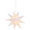 HONITANO Paralume a Stella Di Carta a 9 Punte 35 Cm Bianco Con Luce Led a Stringa, Lampada a Sospensione Origami Per Decorazioni Natalizie, Feste e Matrimoni, Lanterna Di Carta Sospesa Riutilizzabile