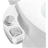 PIKETS Attacco per bidet per WC, doppio ugello (lavaggio frontale e posteriore), non elettrico, con ugello autopulente, pressione dell'acqua regolabile (argento cromato)