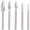 Nimomo Coltello da intaglio del legno 3 Flauto 5PCS 3 Flauto Coltello da intaglio del legno Incisione in acciaio ad alta velocità Trapani abrasivi per la lavorazione del legno