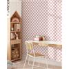 Yomshi Carta da parati autoadesiva rosa a quadri, carta da parati geometrica, 44 x 300 cm, per armadi, bagno, cameretta dei bambini, autoadesiva, impermeabile
