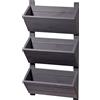 dobar® Green Label 58382FSCe - Fioriera da Parete con 3 fioriere, Scala per Fiori in Legno, per Montaggio a Parete, Scala per Giardino, terrazza, Balcone, 38 x 17,5 x 79 cm, Colore: Grigio