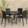 Dmora - Set di 4 sedie da Esterno Palizzolo, Sedia Outdoor salvaspazio, Impilabile, Perfetta per Giardini e verande, Made in Italy, 42x48 h81 cm, Antracite