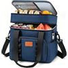 ITMNMNL Borsa Termica Porta Pranzo, 30.7L Borsa Doppio Frigo Grande, Borsa Porta Pranzo,Borse Termiche con Tracolla Regolabile,Tasche Multiple e Apribottiglie per Picnic,Campeggio,Ufficio
