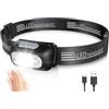 Glangeh Torcia Frontale LED, Lampada Frontale Potente con Sensore Movimento | USB Ricaricabile e IPX6 Impermeabile, 4 Modalità e Batteria 1200mAh, Leggera Accessori per Lanterne Campeggio Pesca Trekking