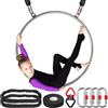 DASKING Cerchio Aereo 2 Punti, 80 85 90cm in Acciaio Inox Set con Borsa Portatile Resistente, capacità 226kg, Aerial Hoop Kit per Yoga sartiame per Fitness, Circo, Allenamento, acrobazie e Danza