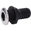 CCYLEZ Passacavo Scafo 1 1/2in Dritto Nero con Copertura in Acciaio Inox e