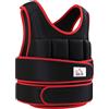 HOMCOM Giubbotto Zavorrato 20kg Unisex 38 Pesi Singoli Imbottitura Rosso | Chiusure a Strappo