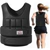 HOMCOM Giubbotto Zavorrato 20kg Unisex 38 Pesi Singoli Imbottitura Nero | Chiusure a Strappo