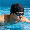 Generic Cuffia da nuoto da uomo con stampa, traspirante, per adulti, capelli lunghi e corti, impermeabile, per piscina e nuoto in acque libere