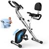 Dskeuzeew Cyclette Pieghevole da Casa 4 in 1, Bicicletta magnetica pieghevole, Cyclette 16 livelli di resistenza, monitor LCD e sensore di frequenza cardiaca