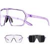 KAPVOE Occhiali Ciclismo Fotocromatici Uomo Occhiali MTB Donna TR90 Occhiali Bici da Corsa Trasparenti Occhiali da Sole Sportivi Anti-UV400 Occhiali da Ciclista Running Bicicletta Mountain Bike K335