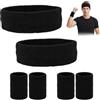 Thryvix 6 Pezzi Fascia Capelli Sport, Headband Elastico Assorbente e Antiscivolo, Fasce Sportive Elastiche, Headband Sport, Fascia Sudore Uomo Donna per Corsa Yoga Palestra Fitness