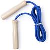 Makito Corda per saltare in colori divertenti, corda regolabile da 260 cm con manico in legno verniciato, Skipping Rope Kids, regolabile Cotton Jumping Rope con manico in legno per ragazzi e ragazze. (Blu)