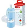 NUK First Choice Push-Pull borraccia bambini, 18+ mesi, Orso Blu, Borraccia 300 ml, beccuccio anti-morso, antigoccia, confezione da 1 pezzi