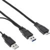 InLine® 35415Y Cavo a Y USB 3.0, da 2x A a Micro B, nero, 1,5 m