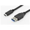 DIGITUS DK-300136-010-S Cavo di connessione USB Tipo-C, Tipo C a A St/St, 1,0 m, Super Speed, UL, sw